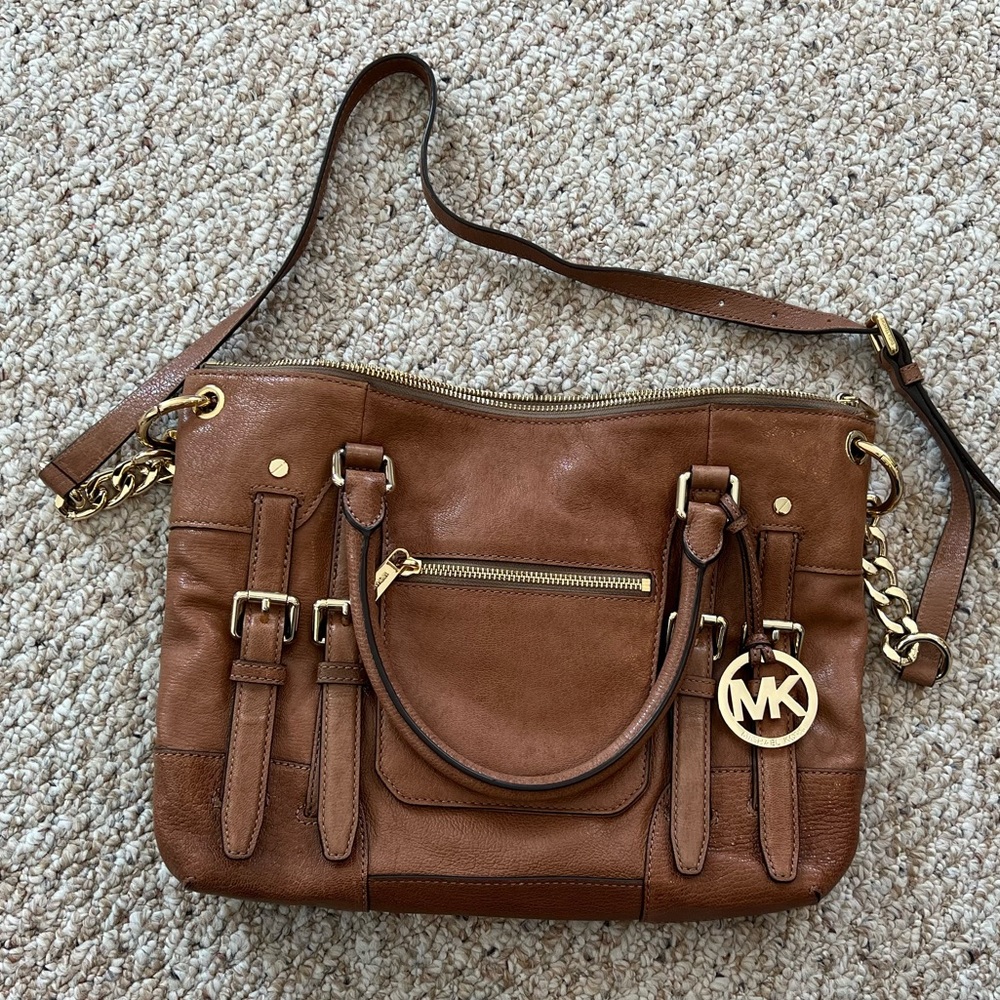 Michael Kors Brown Leather Crossbody
